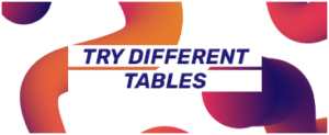 craps - try different tables