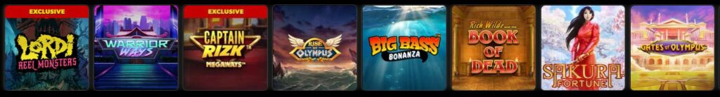 Popular games on Rizk Casino CA